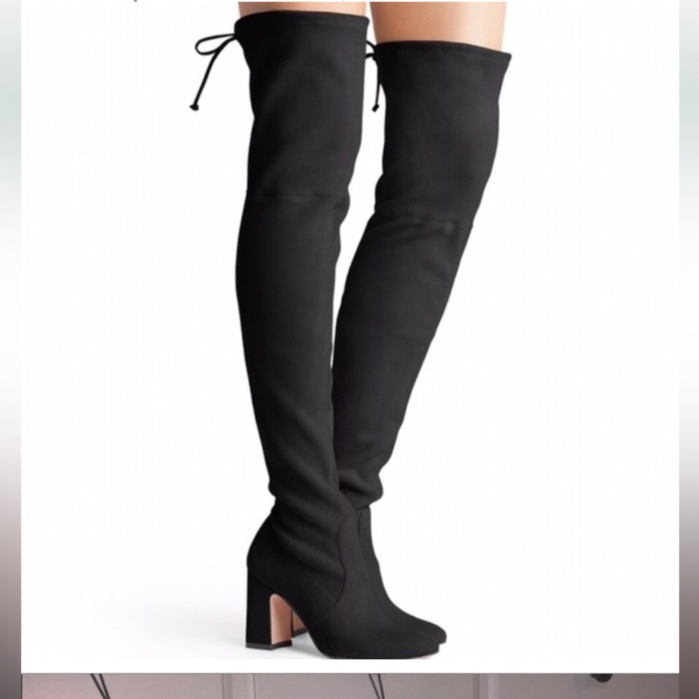 A new day black knee high boots block heels new